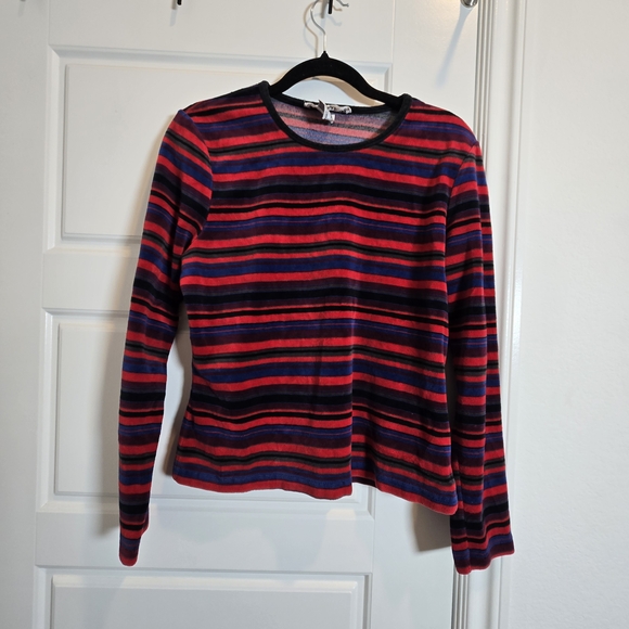 Tops - Vintage Y2K Scenario Striped VelvetTop
